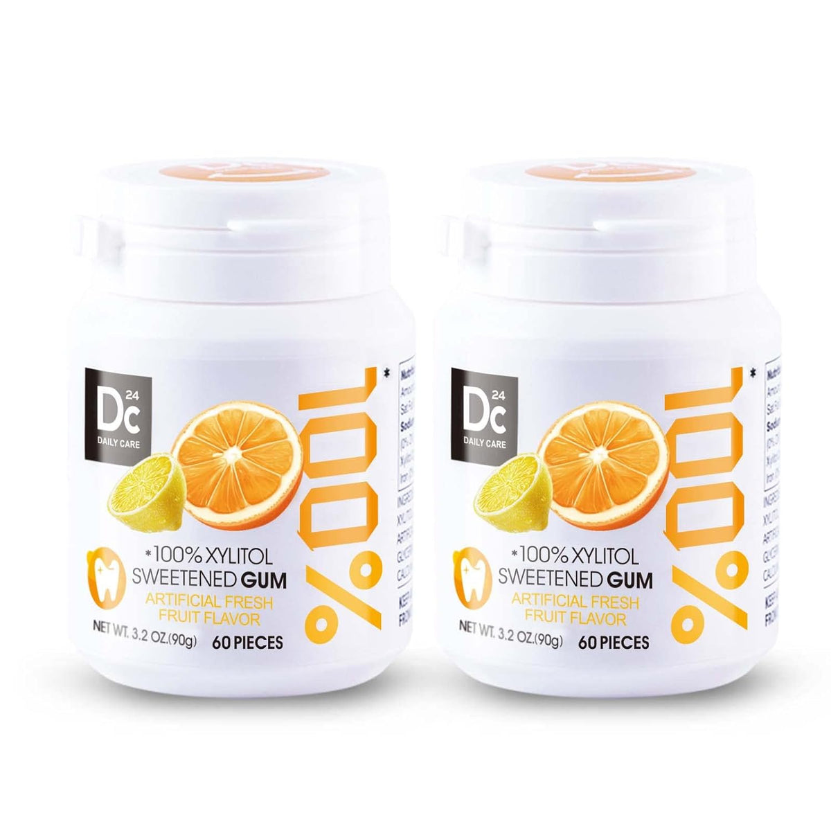 100% Xylitol Sweetened Gum Fresh Fruit Flavor (pack of 2)