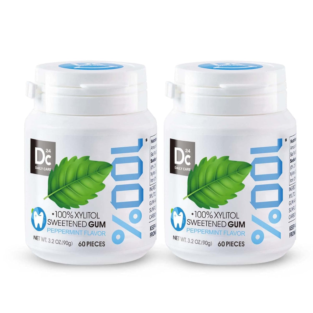100% Xylitol Sweetened Gum Peppermint Flavor (pack of 2)