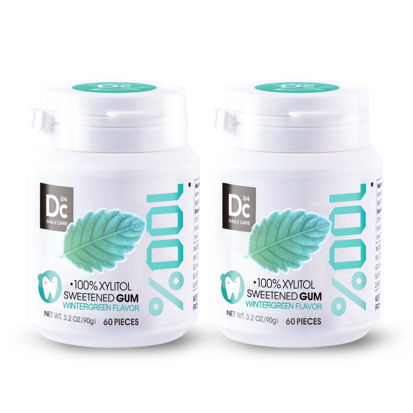 100% Xylitol Sweetened Gum Wintergreen Flavor (pack of 2)