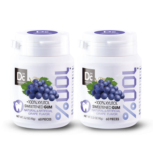 100% Xylitol Sweetened Gum Grapes Flavor (pack of 2)