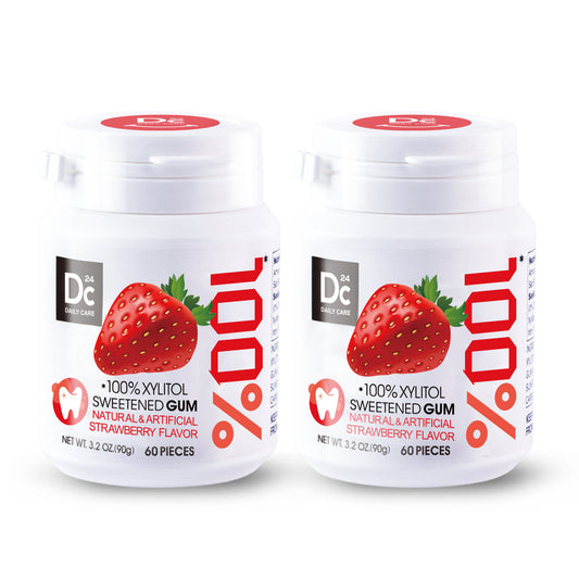 100% Xylitol Sweetened Gum Strawberry Flavor (pack of 2)