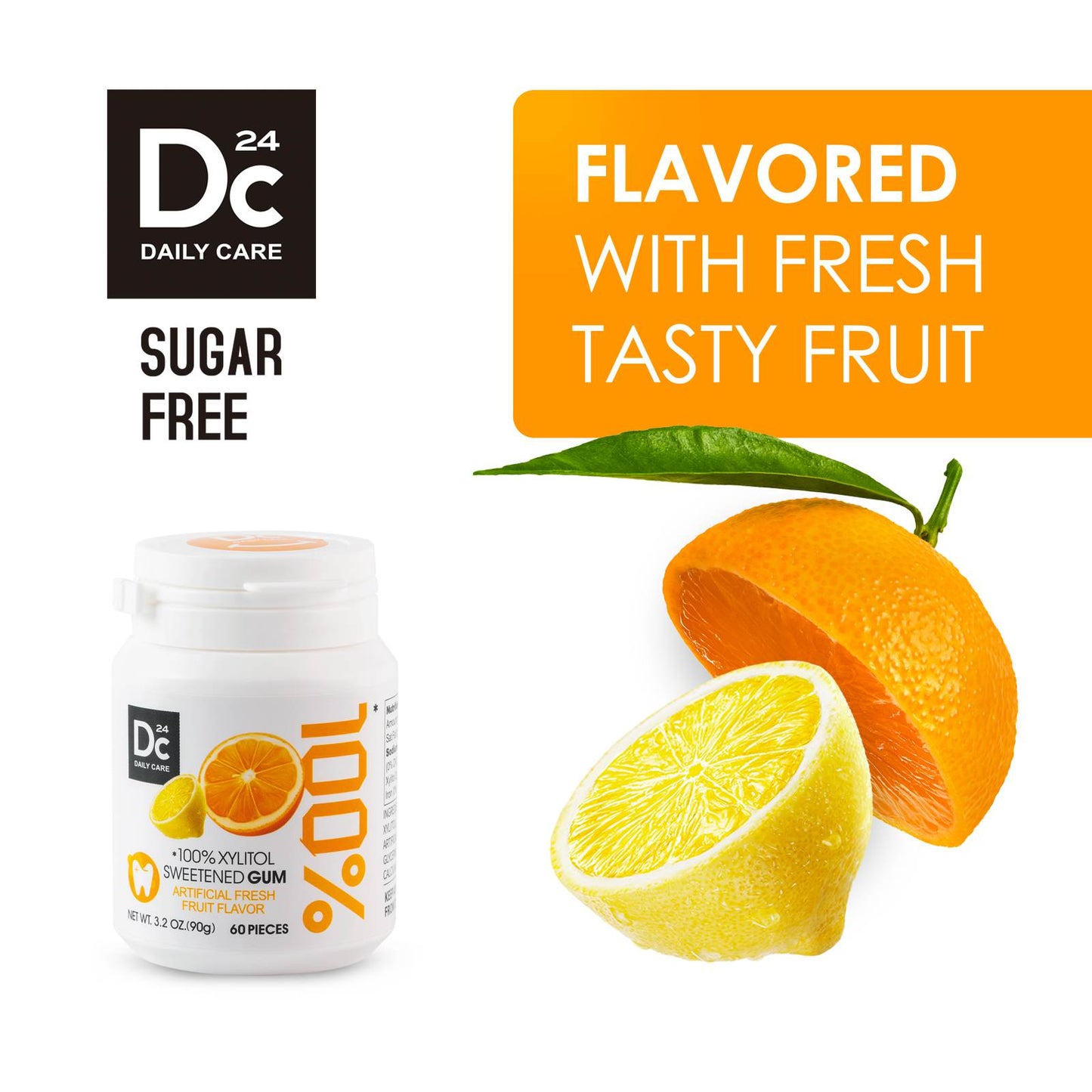 100% Xylitol Sweetened Gum Fresh Fruit Flavor (pack of 2)