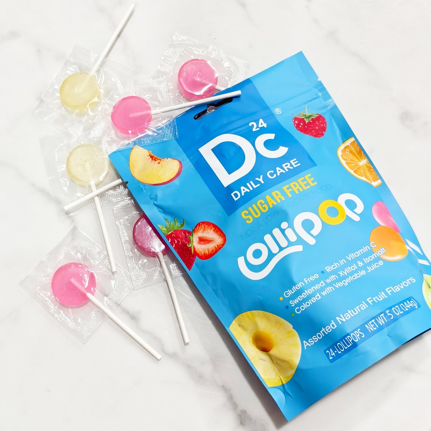 DC24 Sugar-free Lollipops Value Pack: Assorted Fruit Flavours
