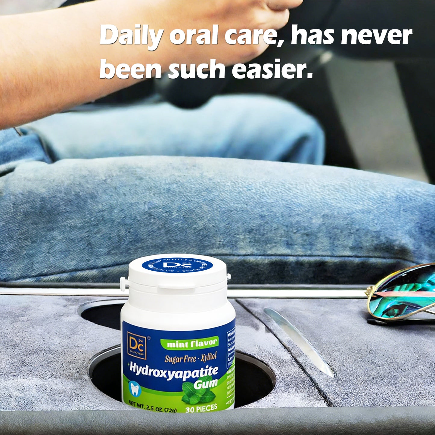 DC24 DAILY CARE Remineralizing Gum with Hydroxyapatite and Xylitol, Sugar Free Gum, Aspartame & Sucralose Free Dental Gum, Supports Fresh Breath and Oral Health, Peppermint Flavor 30 Count (Pack of 3)