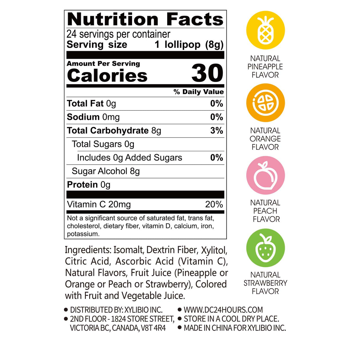 DC24 Sugar-free Lollipop Mix Box -- Individually Wrapped 24 Count