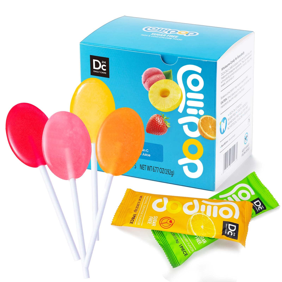DC24 Sugar-free Lollipop Mix Box -- Individually Wrapped 24 Count